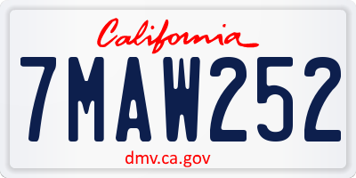 CA license plate 7MAW252
