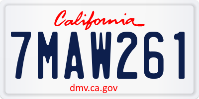 CA license plate 7MAW261