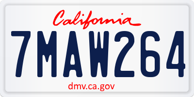 CA license plate 7MAW264