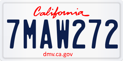 CA license plate 7MAW272