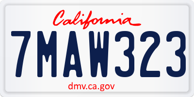 CA license plate 7MAW323