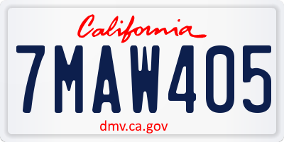 CA license plate 7MAW405