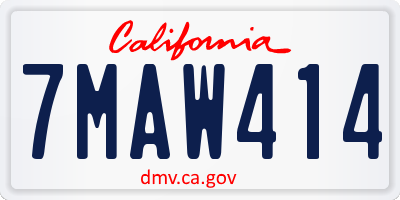 CA license plate 7MAW414