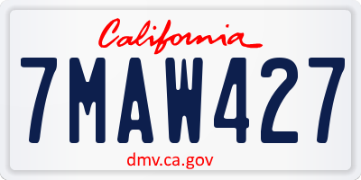 CA license plate 7MAW427