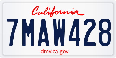 CA license plate 7MAW428