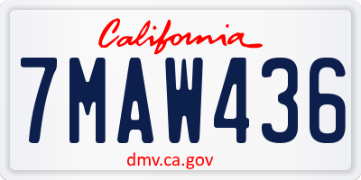 CA license plate 7MAW436