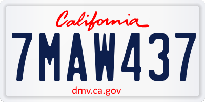 CA license plate 7MAW437