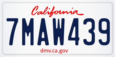 CA license plate 7MAW439