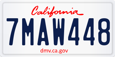CA license plate 7MAW448
