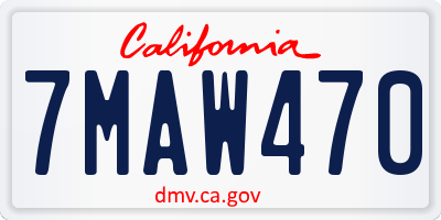 CA license plate 7MAW470