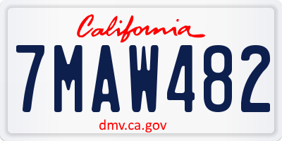 CA license plate 7MAW482