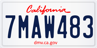CA license plate 7MAW483