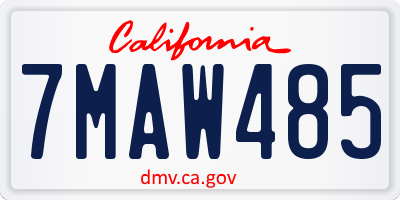 CA license plate 7MAW485