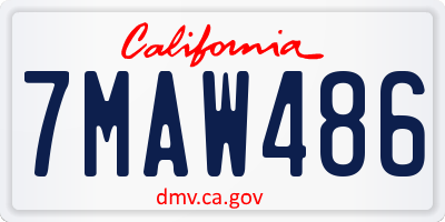CA license plate 7MAW486