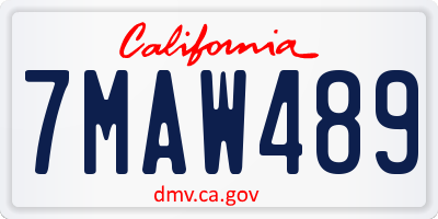 CA license plate 7MAW489