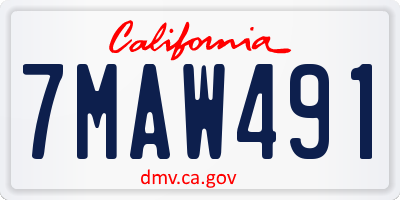 CA license plate 7MAW491