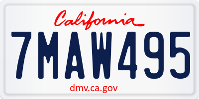 CA license plate 7MAW495