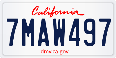 CA license plate 7MAW497