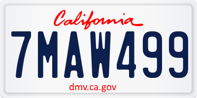 CA license plate 7MAW499