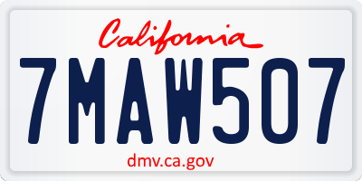CA license plate 7MAW507