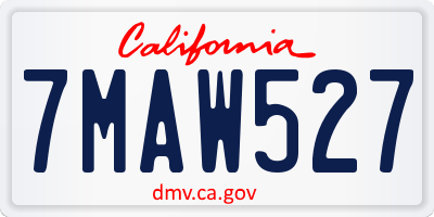 CA license plate 7MAW527