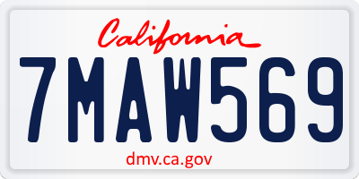 CA license plate 7MAW569