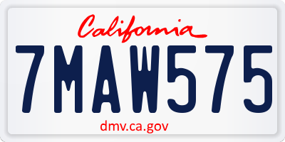 CA license plate 7MAW575
