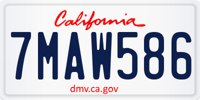 CA license plate 7MAW586
