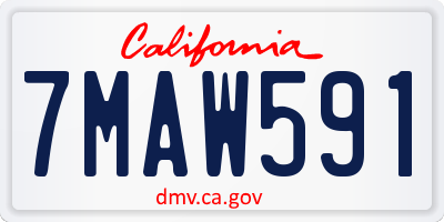 CA license plate 7MAW591