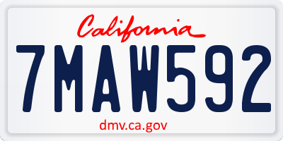 CA license plate 7MAW592
