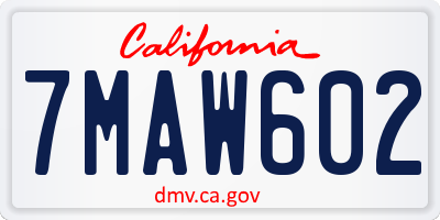 CA license plate 7MAW602