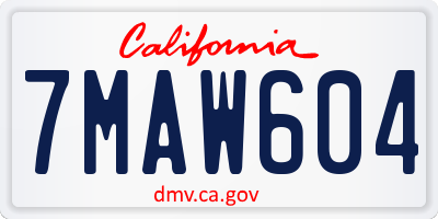 CA license plate 7MAW604