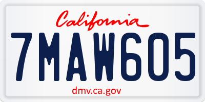 CA license plate 7MAW605