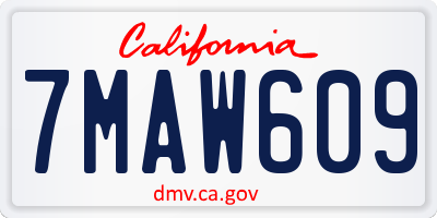 CA license plate 7MAW609