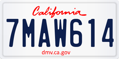 CA license plate 7MAW614