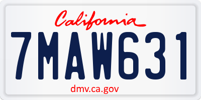 CA license plate 7MAW631
