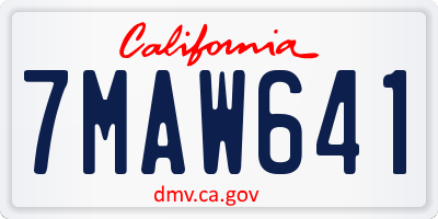 CA license plate 7MAW641