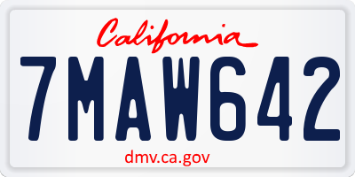 CA license plate 7MAW642