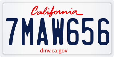 CA license plate 7MAW656