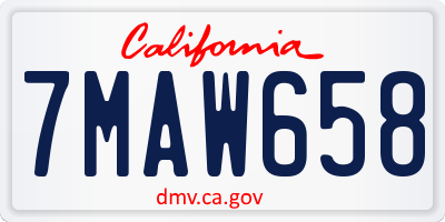 CA license plate 7MAW658