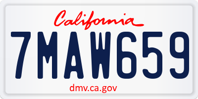 CA license plate 7MAW659