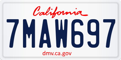CA license plate 7MAW697