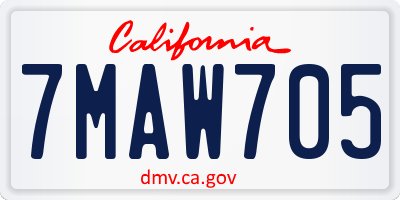 CA license plate 7MAW705