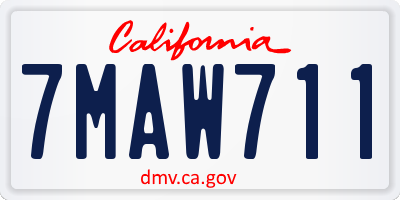 CA license plate 7MAW711