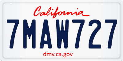 CA license plate 7MAW727