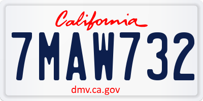 CA license plate 7MAW732