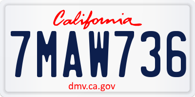 CA license plate 7MAW736