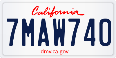 CA license plate 7MAW740
