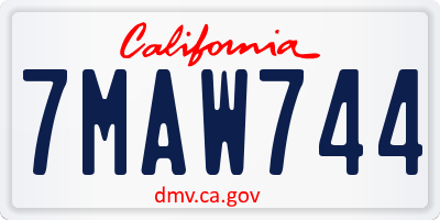 CA license plate 7MAW744