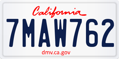 CA license plate 7MAW762